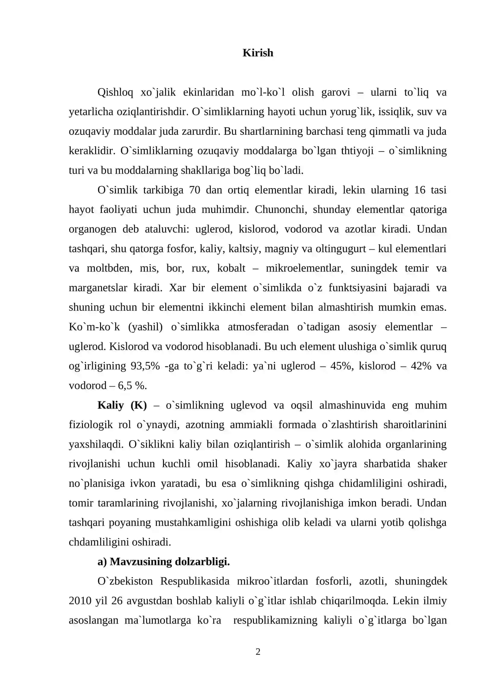 Kaliy xloridni silvinitlardan flotatsiya usulida ajratib olish 2
