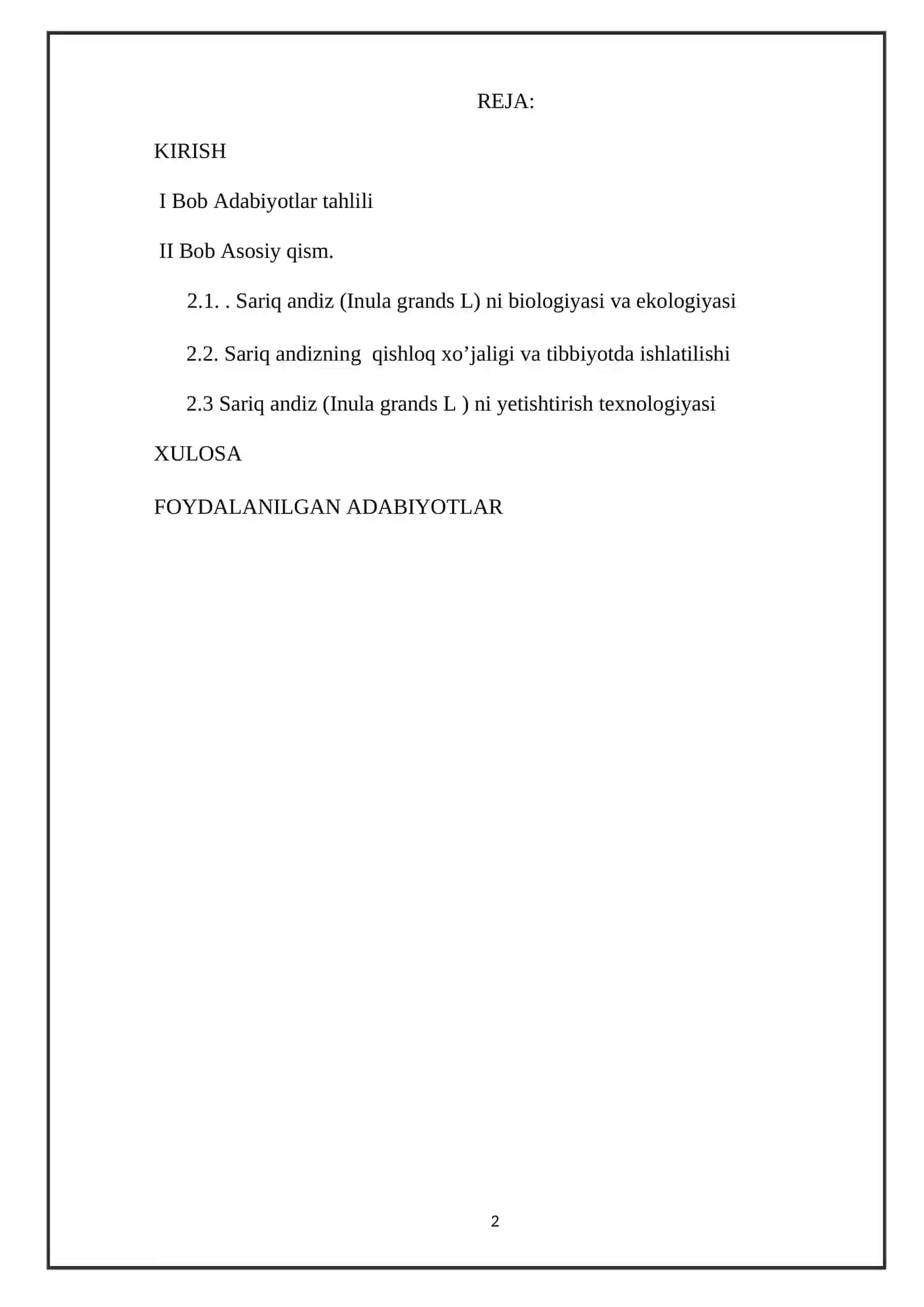 Sariq andiz (Девясил желтий) Inula grands L.ni yetishtirish texnologiyasi 2