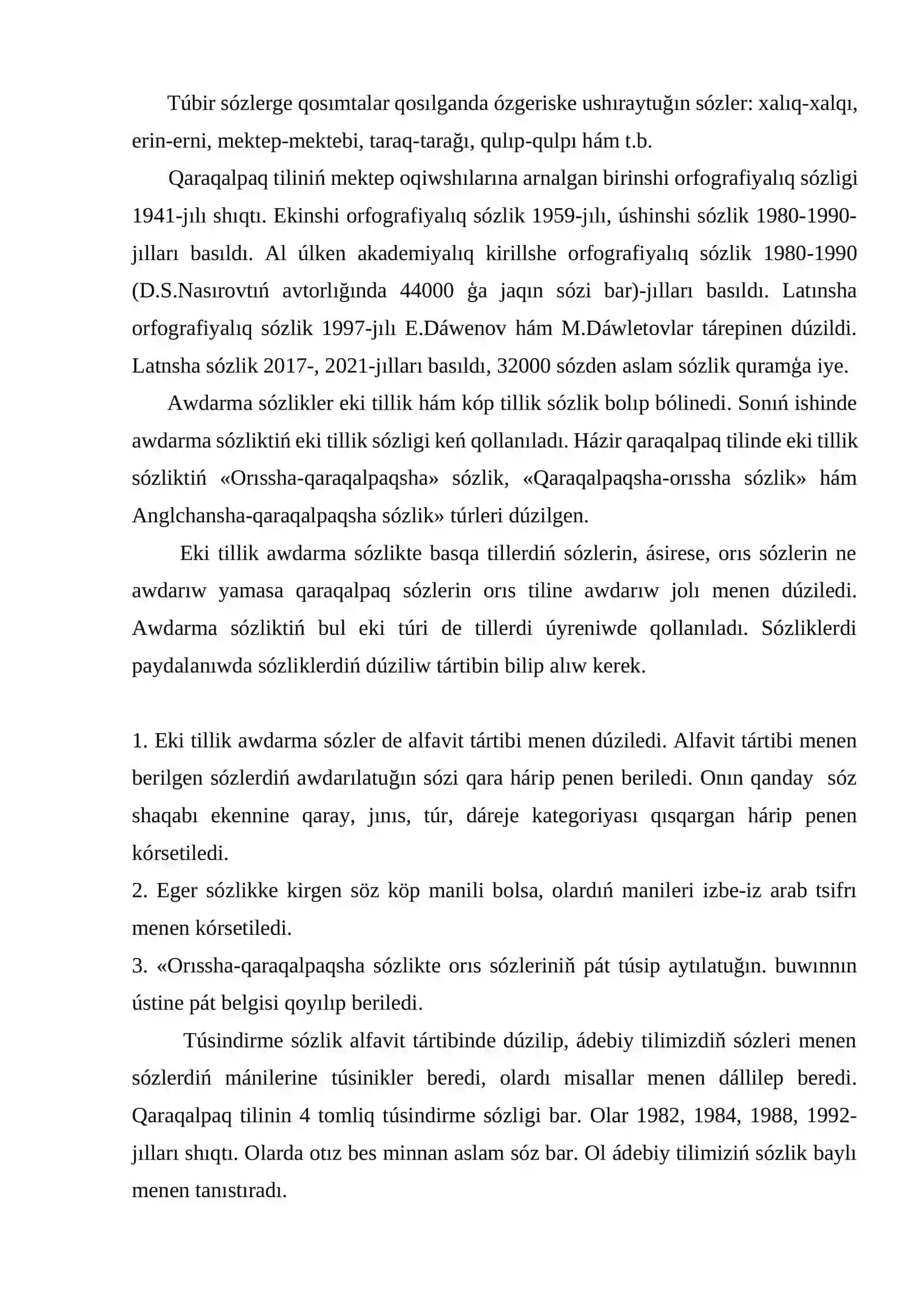 Sözlik hám onıń túrleri 2