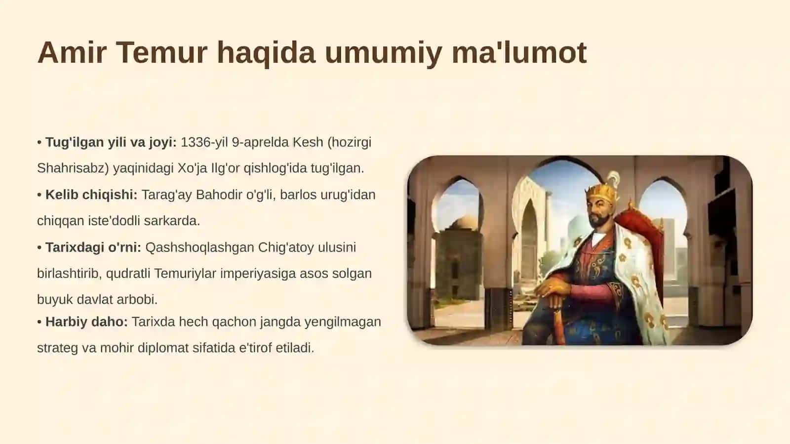 Amir Temur va uning davlat boshqaruvi 2