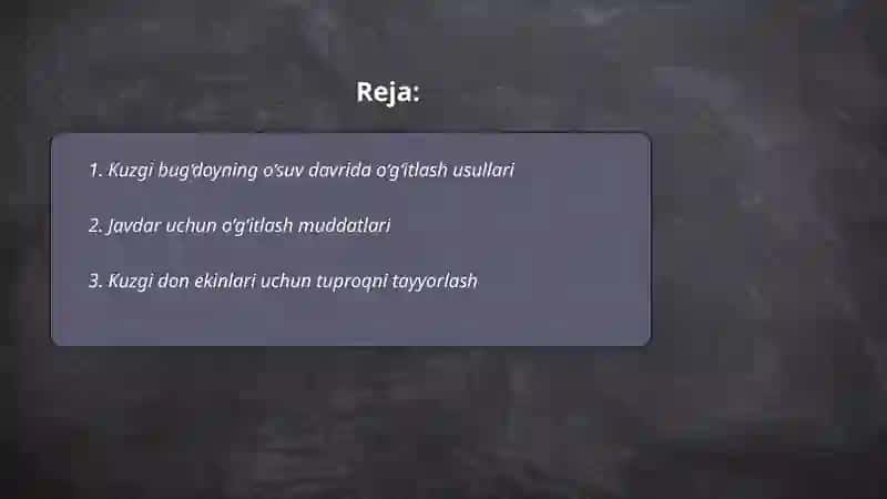 Kuzgi bug‘doy va javdarni o‘g‘itlash 2