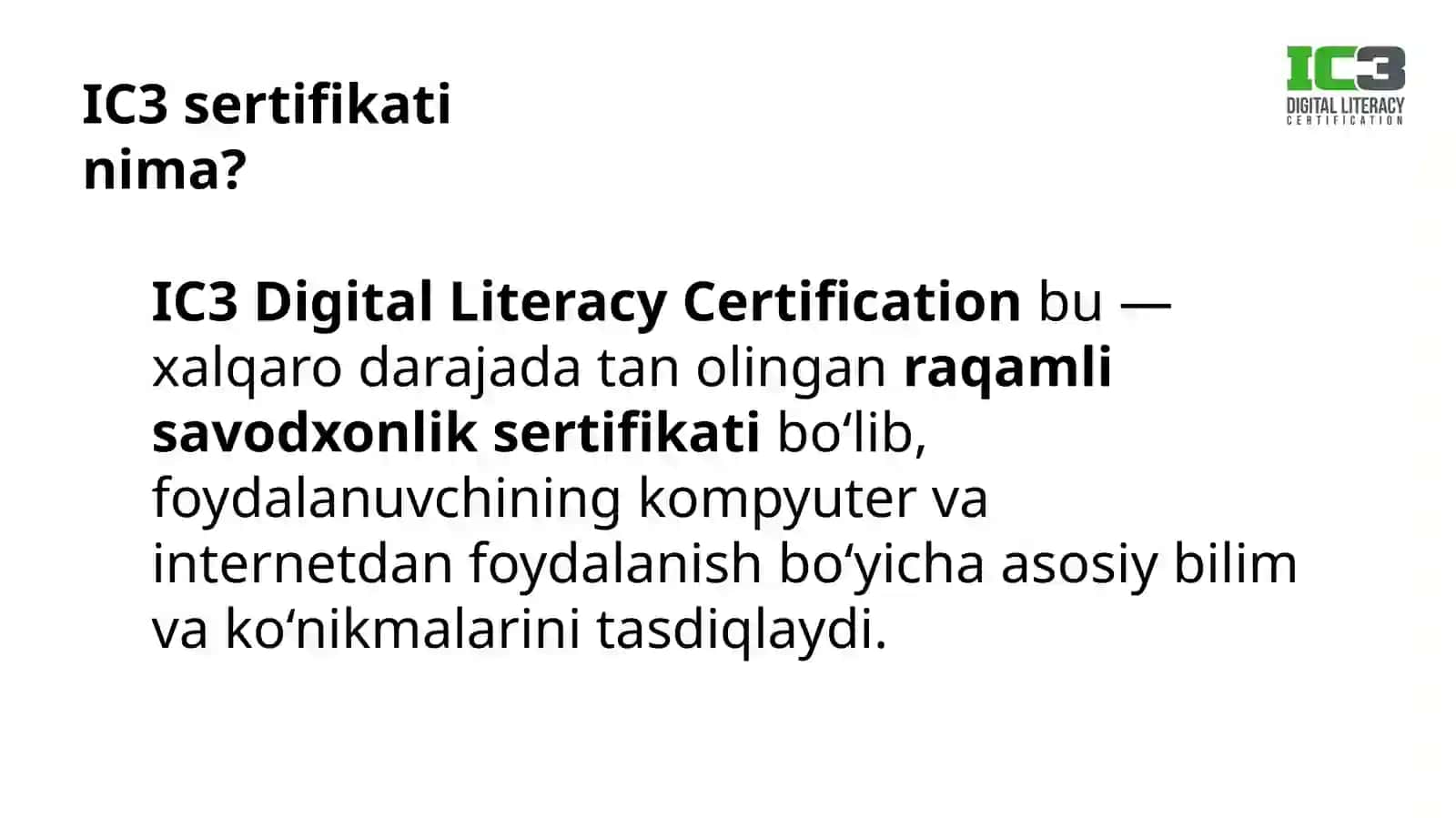 IC3sertifikatinima? 2