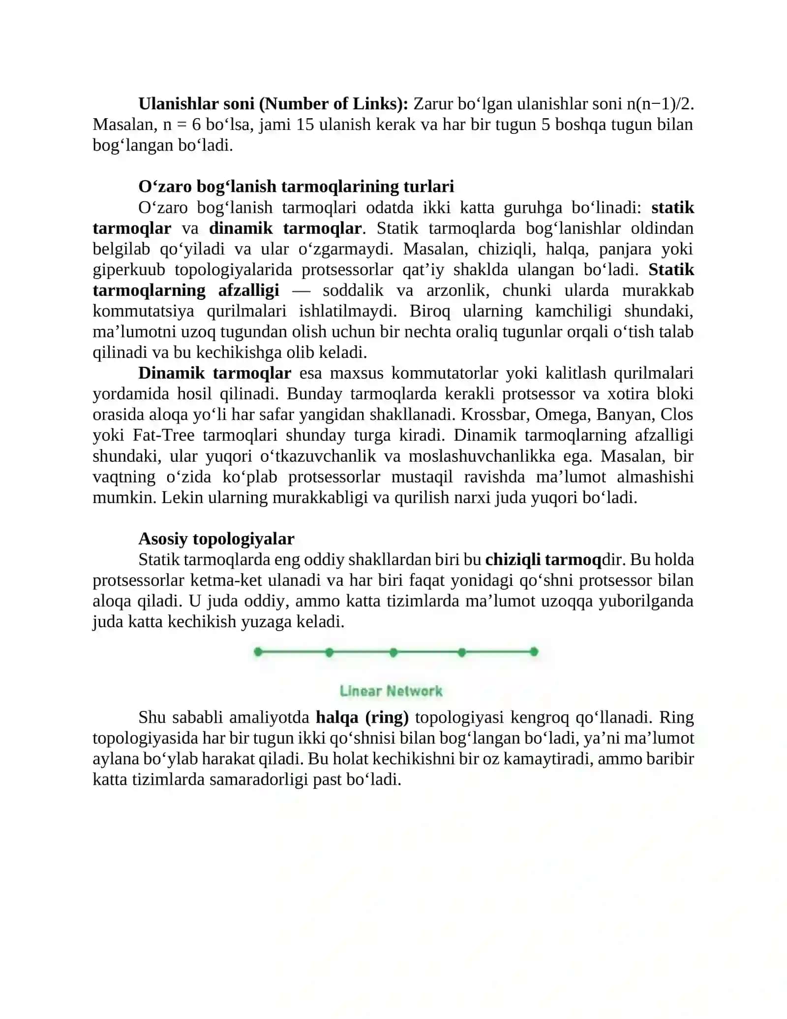 O‘zaro bog‘lanish tarmoqlari 2