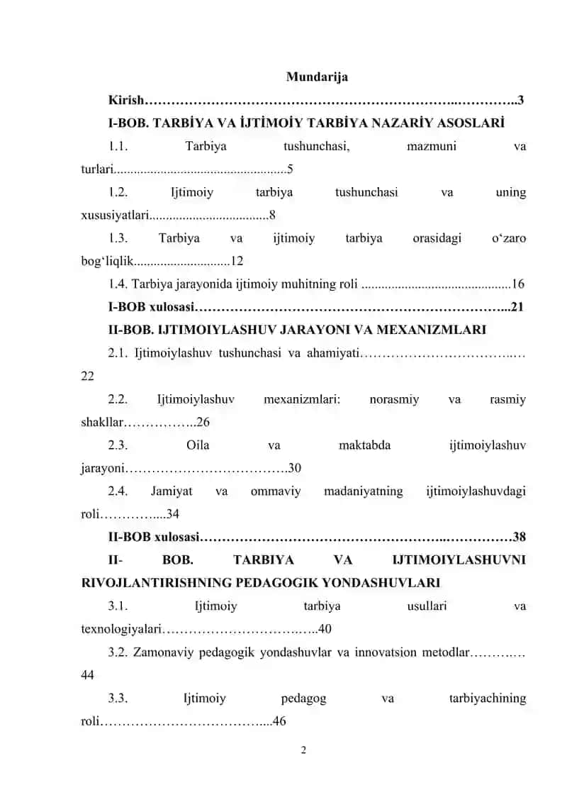 Tarbiya va ijtimoiy tarbiya. Ijtimoiylashuv mexanizmlari 2