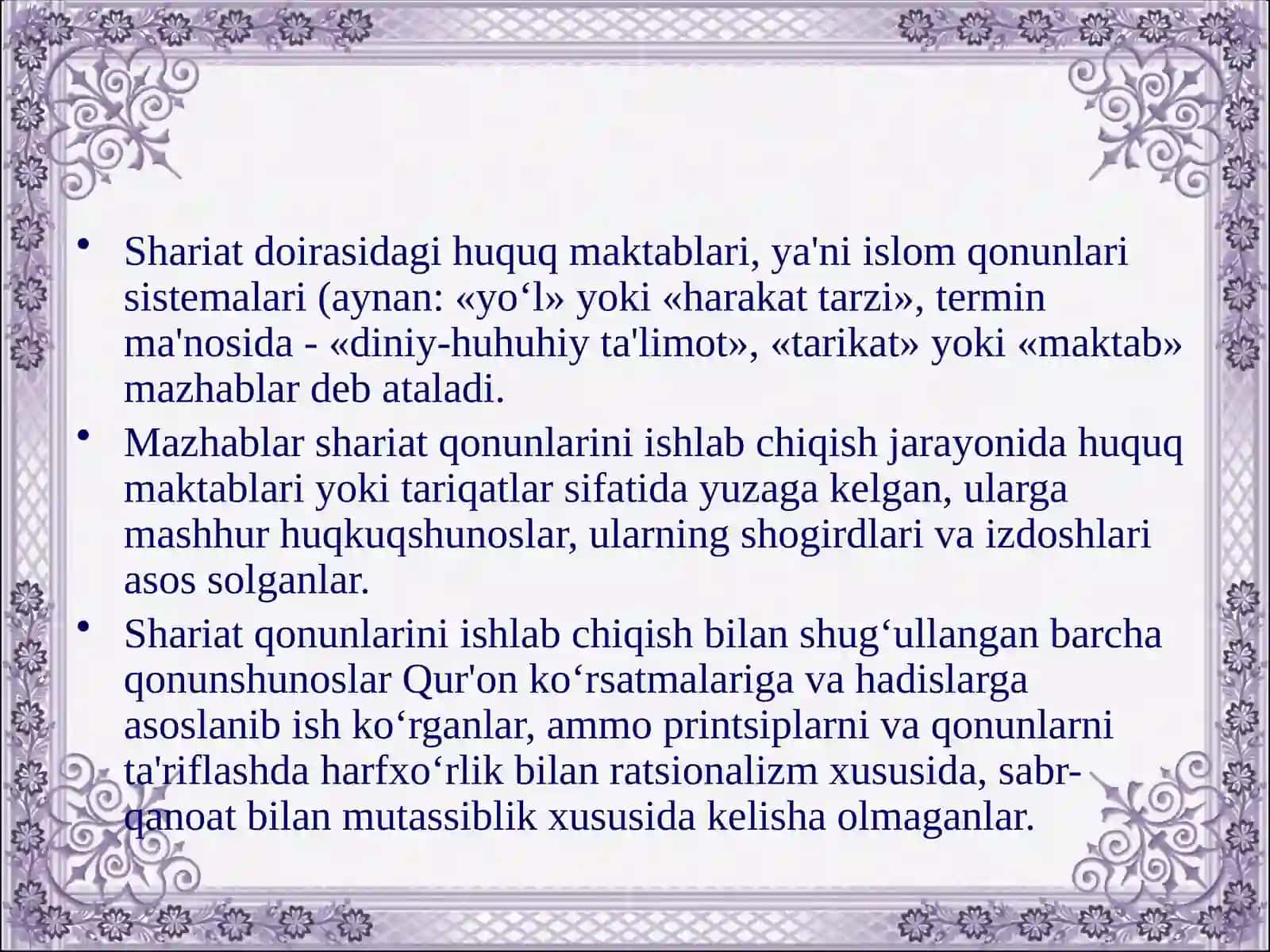 Islomda sunniylik 2