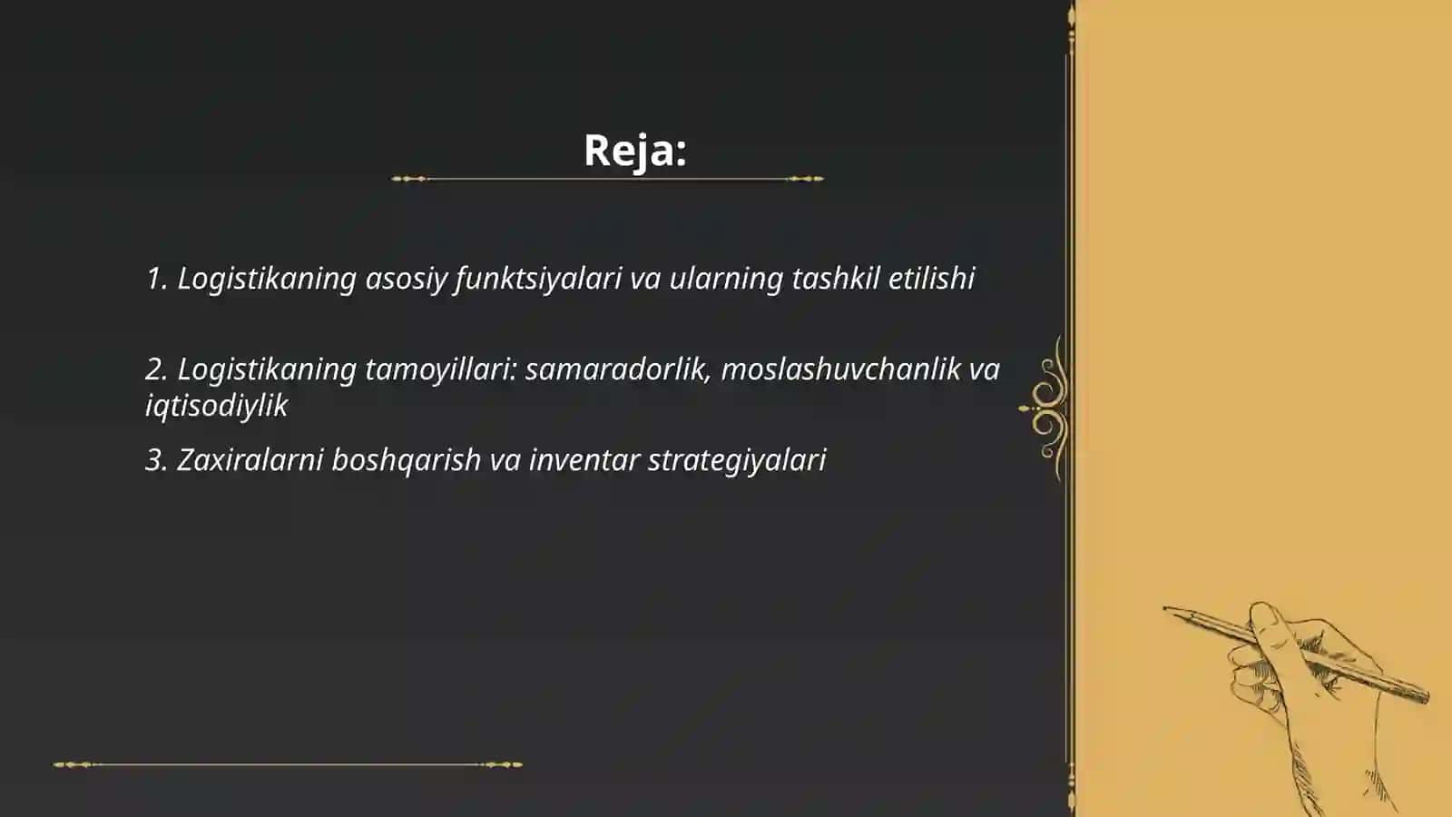 LOGISTIKANING KONSEPSIYALARI, FUNKSIYALARI VA PRINSIPLARI 2