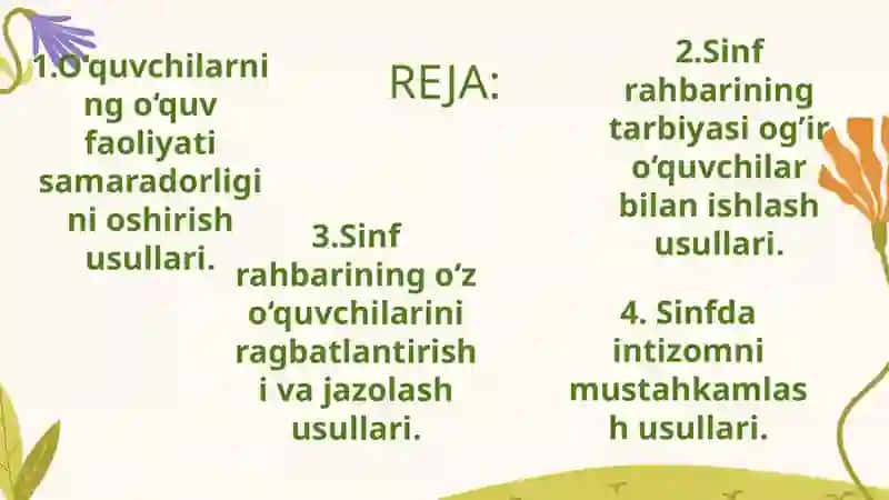 O'quvchilarning bilim sifatini oshirish va sinfda intizomni mustahkamlash 2