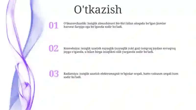 Issiqlik Tarqalishi Turlari 2