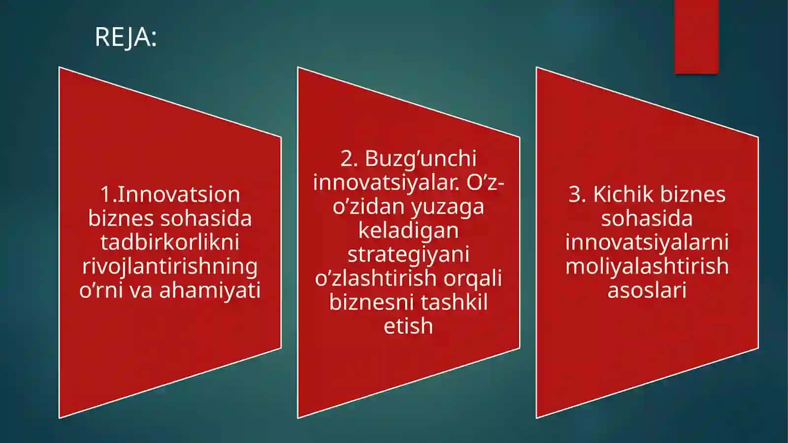 Innovatsion Biznesni Tashkil Etish 2