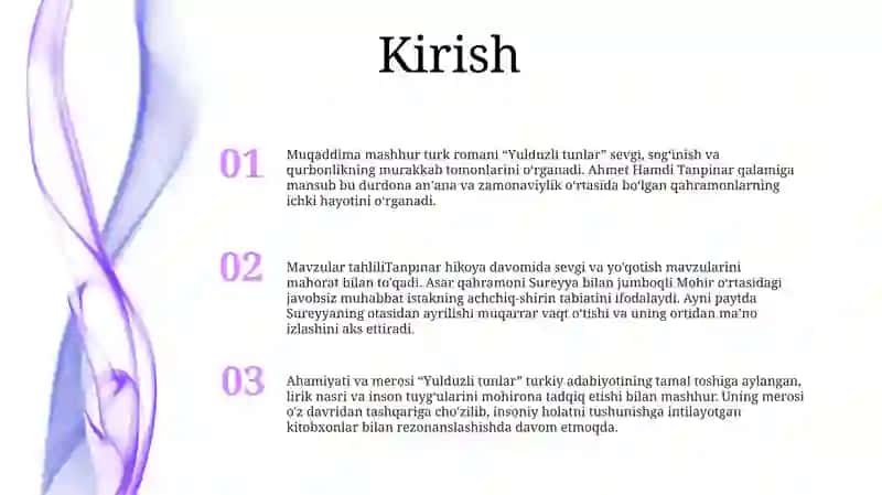 Yulduzli Tunlar Asari Tahlili 2
