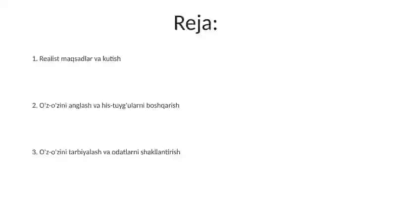 Shaxsning irodaviy sohasini shakllantirish usullari 2