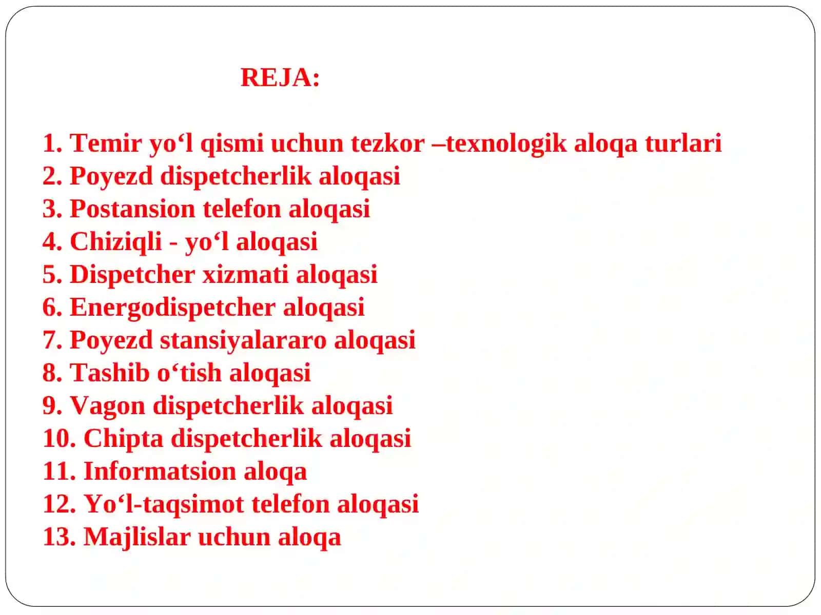 TEZKOR TEXNOLOGIK ALOQANI QURISH TAMOYILLARI 2