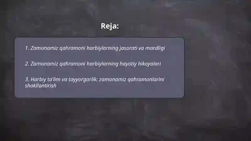 Zamonamiz qahramoni harbiylar 2