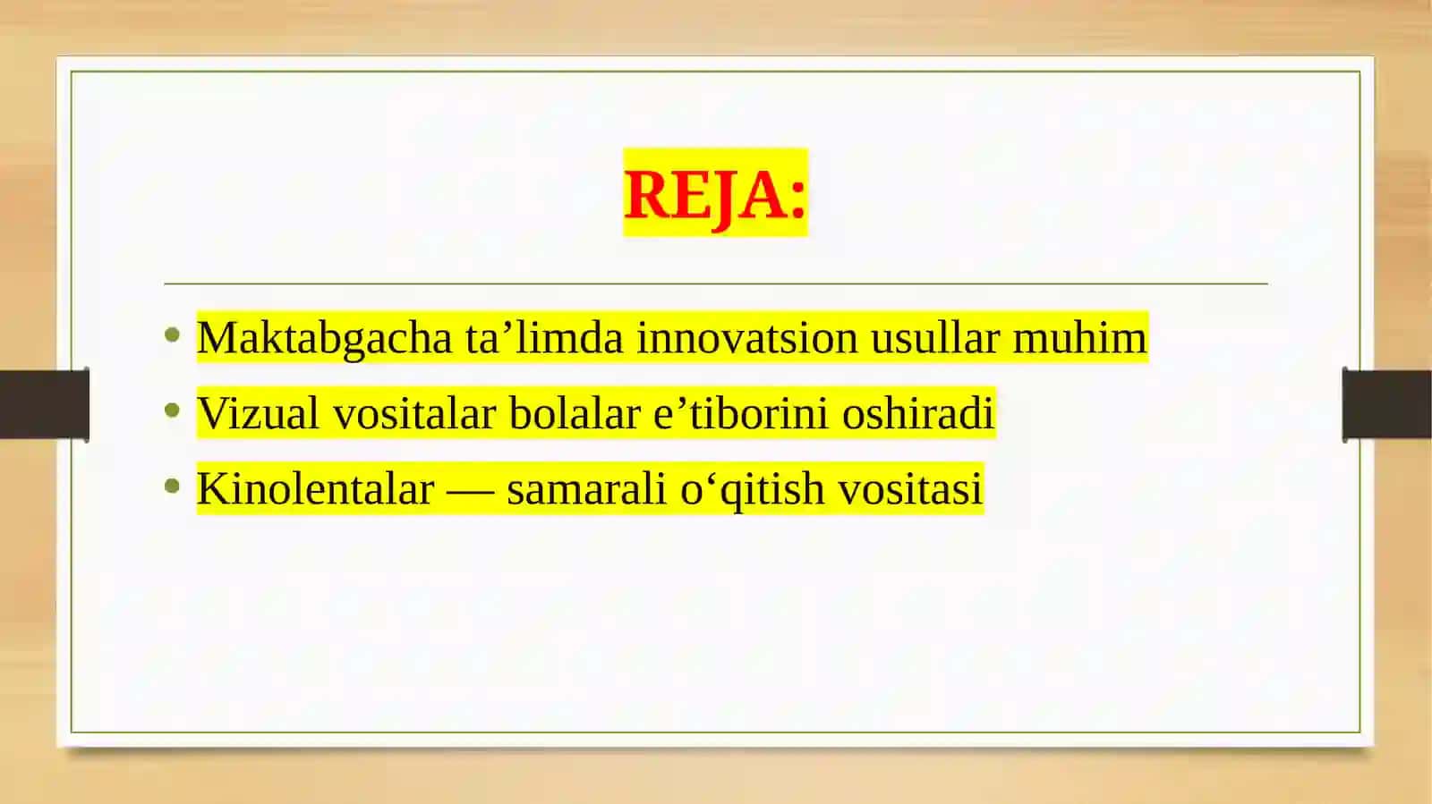 Kinolentalar yordamida mashg‘ulotlarni tashkil etish 2