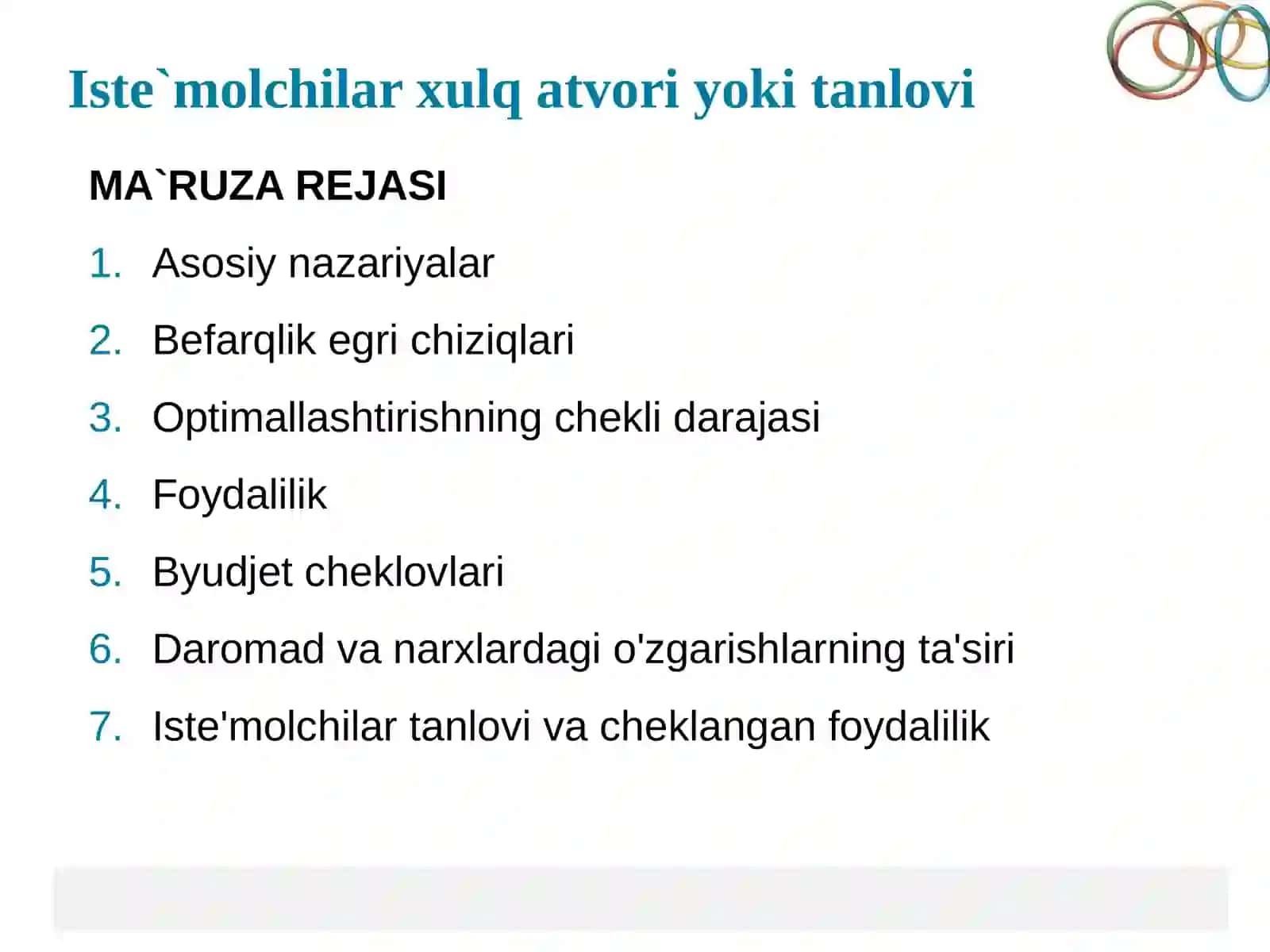 Мавҳумлик ва Истеъмолчилар хулқ-атвори 2