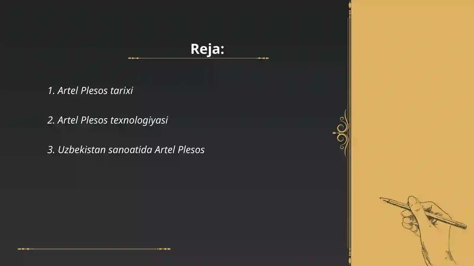 Artel plesos haqida 2