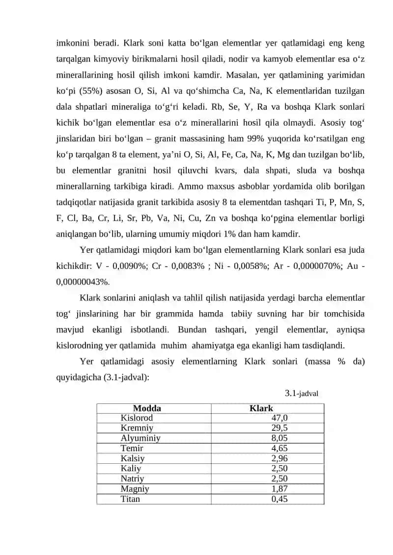 Kimyoviy elementlarning atrof-muhitda tarqalishi 2