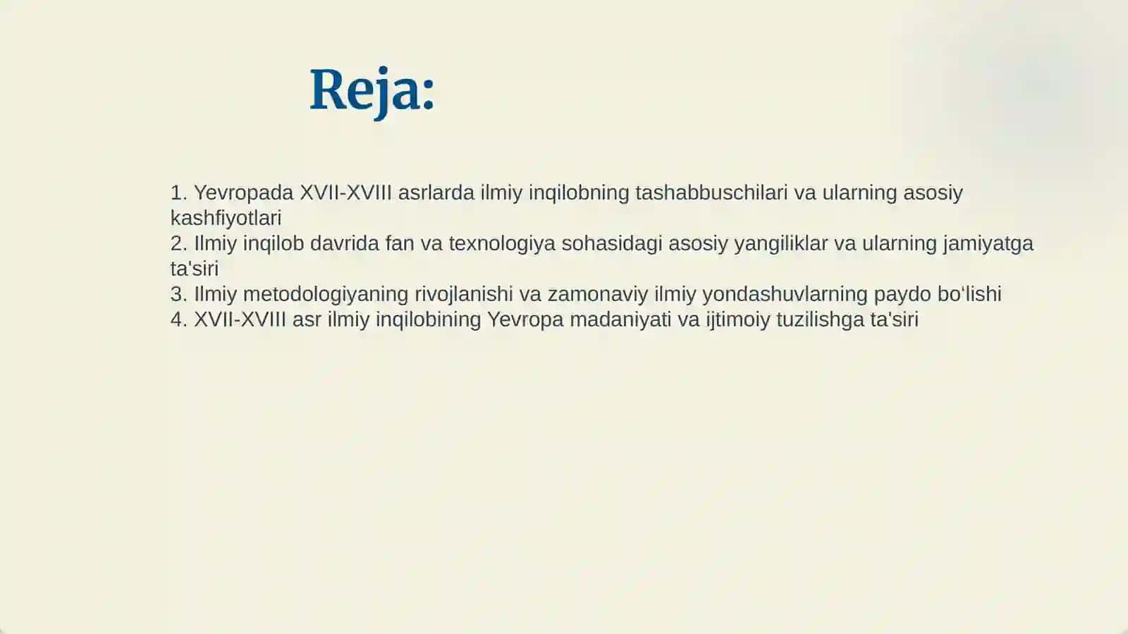 XVII-XVIII- ASRLARDA YEVROPADA ILMIY INQILOB 2