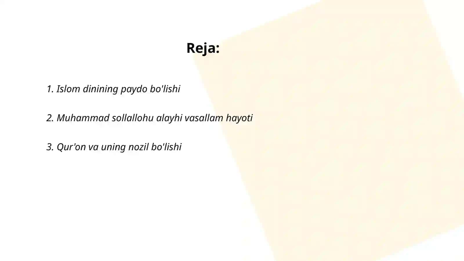 Islom dini tarixi va mohiyati 2