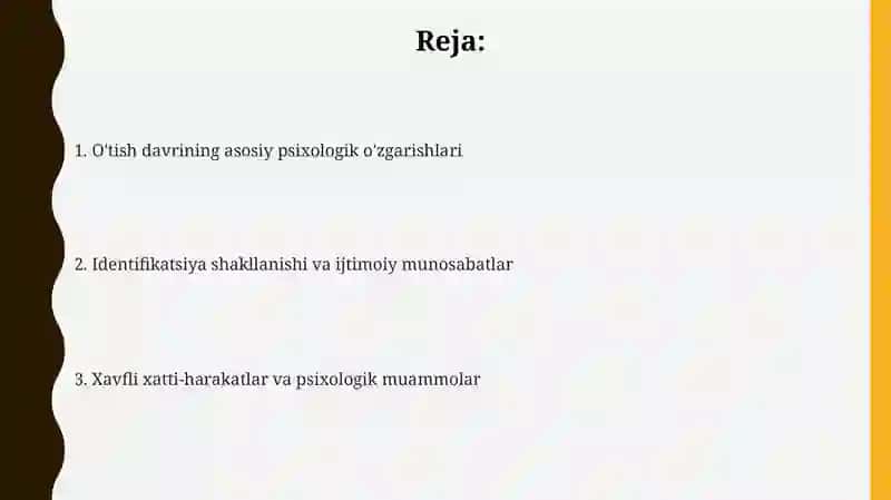 Yetuklik davrining psixologik xususiyatlari 2