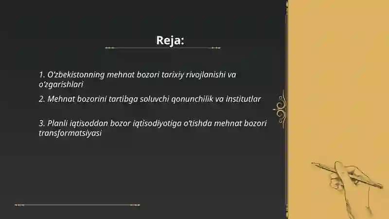 O‘zbekiston Respublikasida mexnat bozorining shakllanishi va ishsizlikning o‘ziga xos xususiyatlari 2