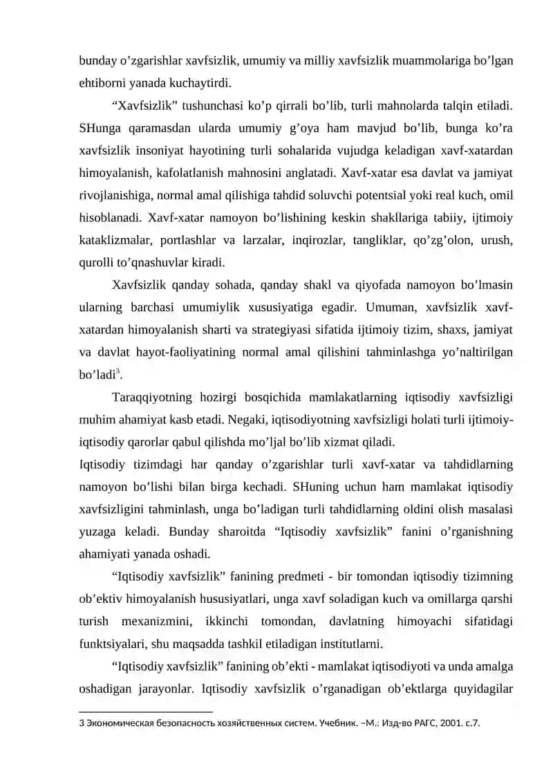 IQTISODIY XAVFSIZLIK 2