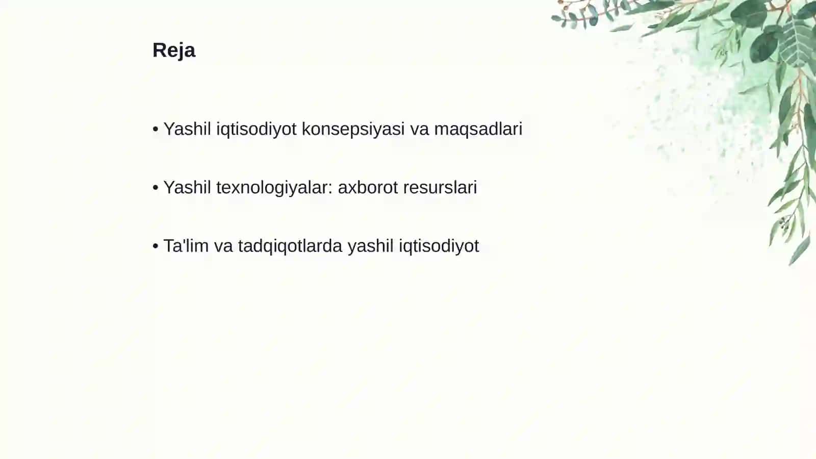 Yashil iqtisodiyot konsepsiyasi 2