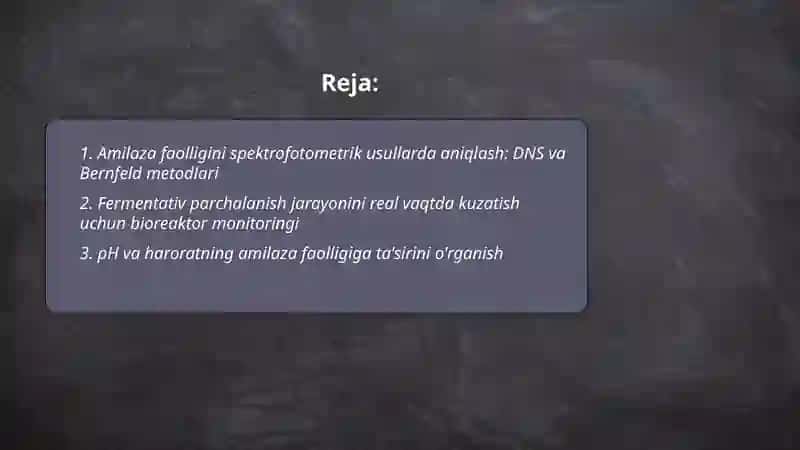 Fermentativ parchalanish jarayonini kuzatish va amilaza faolligini aniqlash 2