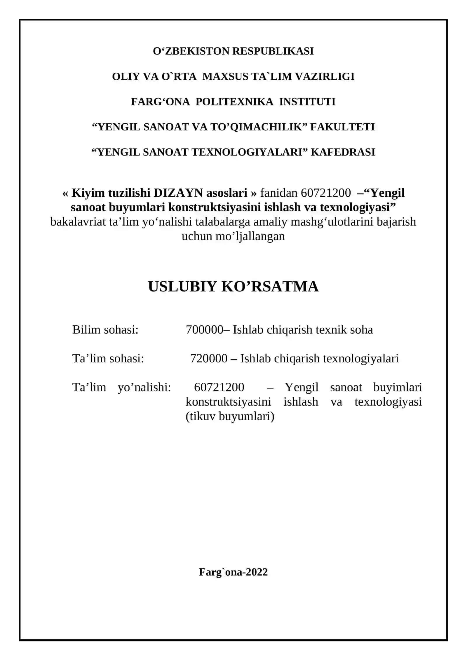 “Kiyim tuzilishi dizayn asoslari” 2