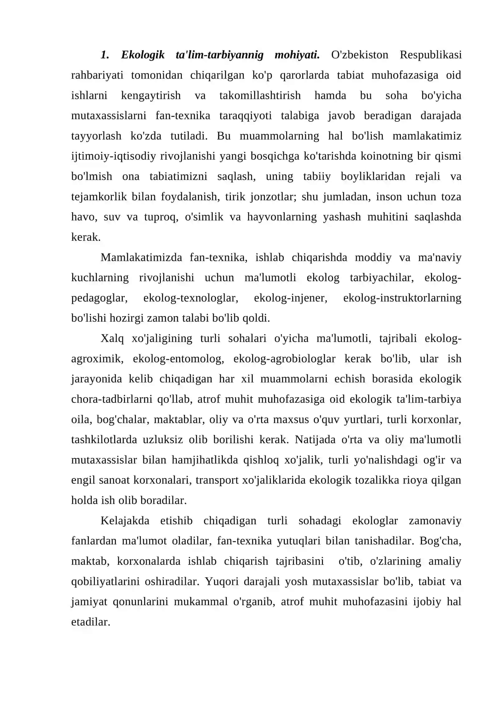 Ekologik ta'lim-tarbiyasi 2