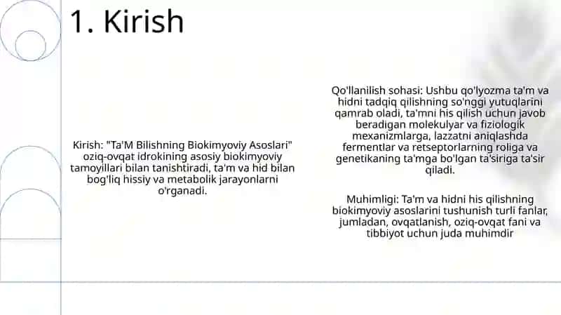 Ta'M Bilishning Biokimyoviy Asoslari 2
