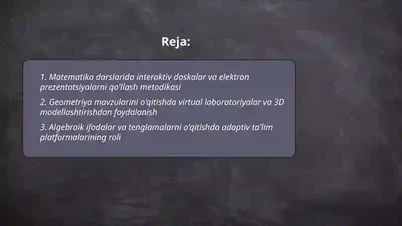 Matematika o'qitishda pedagogik texnologiyalar va yangi axborot texnologiyalari 2