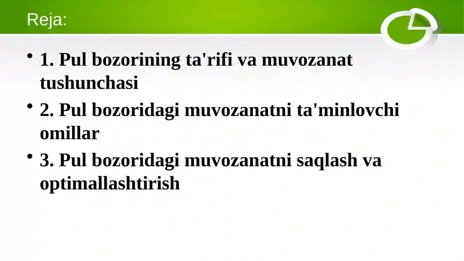 Pul bozoridagi muvozanat 2
