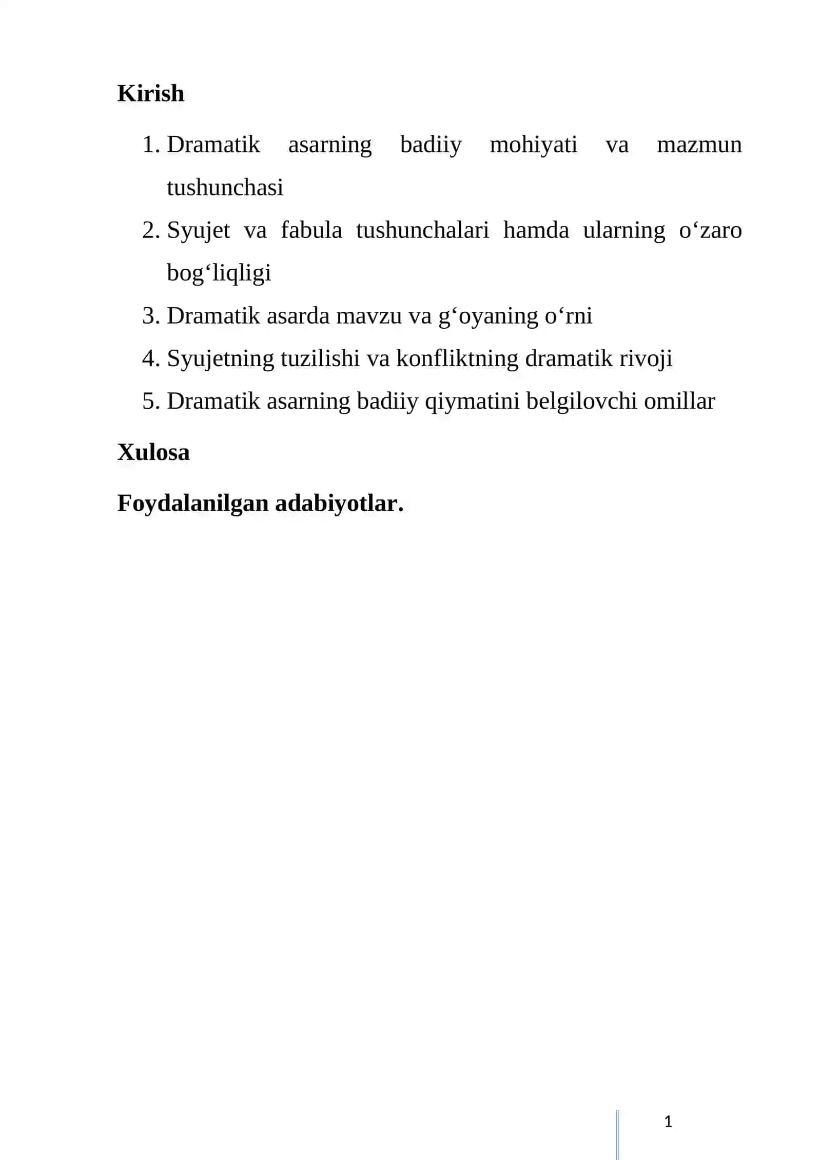 DRAMATIK ASARDA MAZMUN, SYUJET, FABULA. DRAMATIK ASAR  MAVZUSI VA G‘OYASI 2
