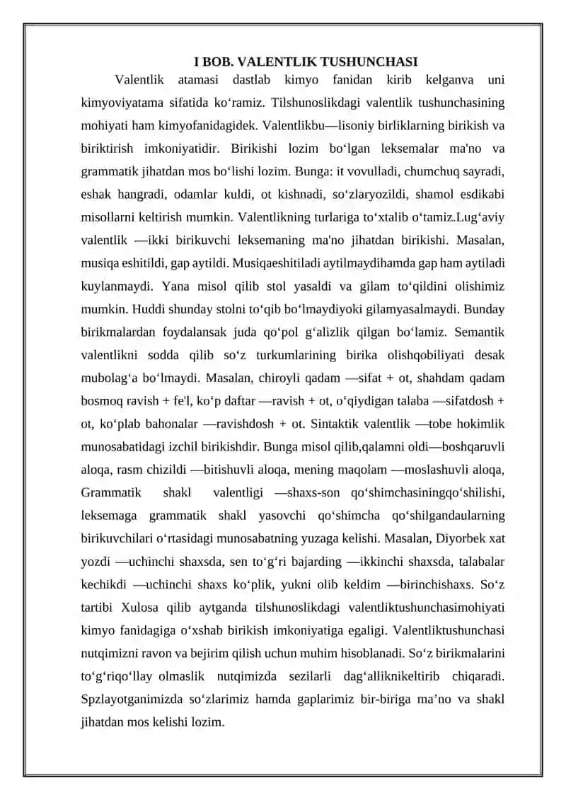 Valentlik Tushunchasi 2