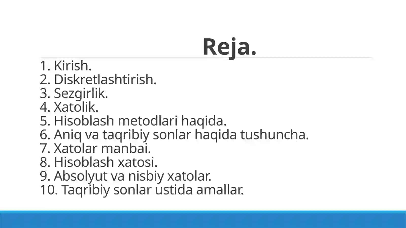 Xatoliklar nazariyasi 2