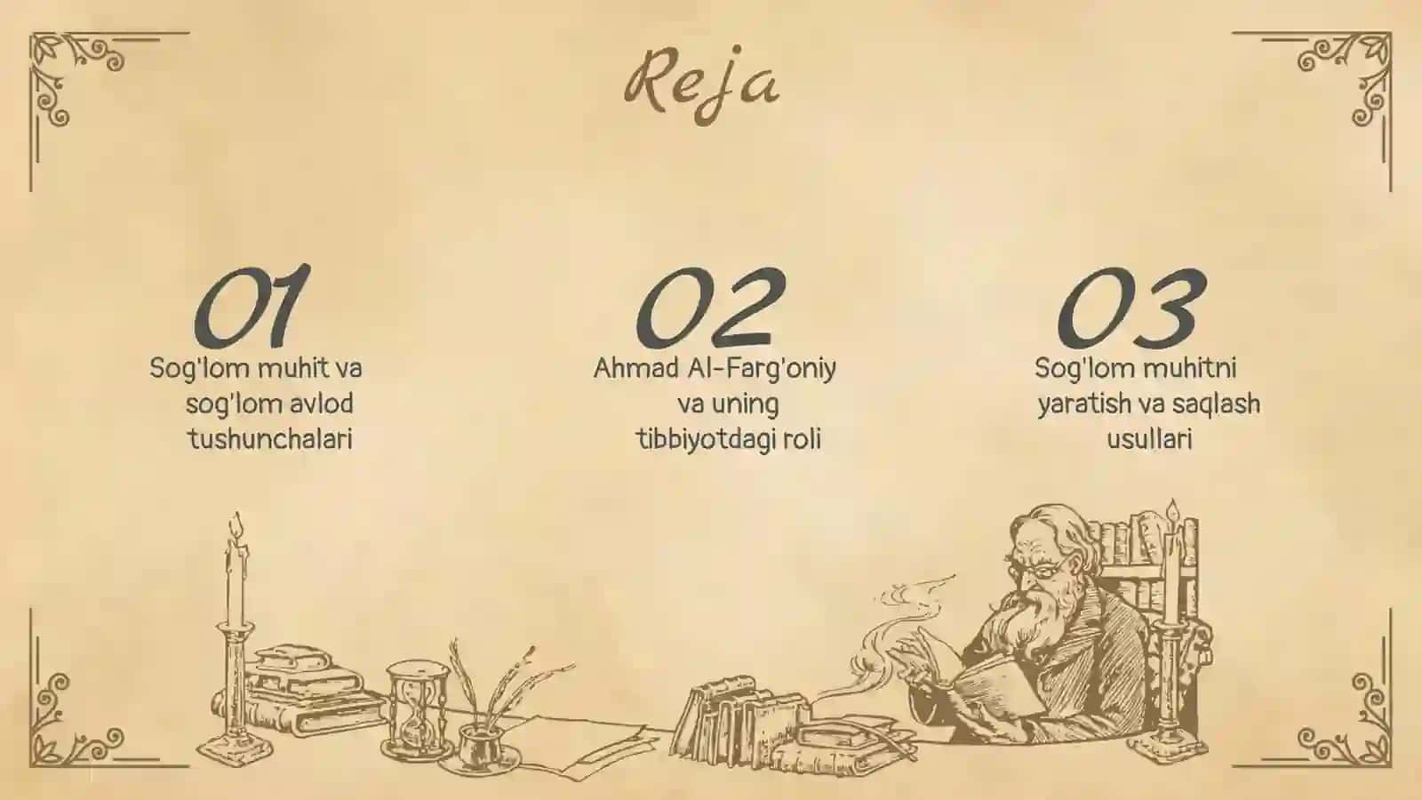 Soglom muhit-soglom avlod. Tibbiyotda Ahmad Al-Fargoniy merosi 2