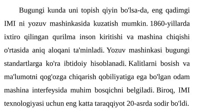 Inson-mashina interfeysning rivojlanishi 2