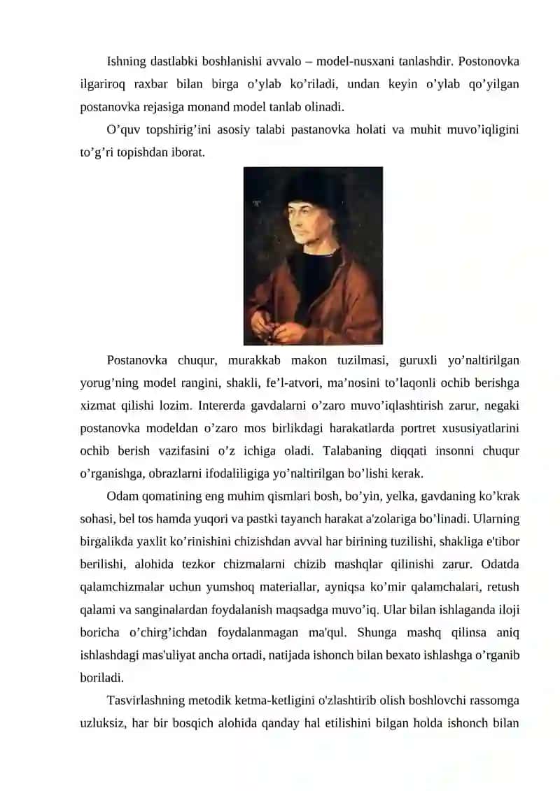 Tirik odam yarim qomati, qo‘llari bilan chiziqli, konstruktiv ko’rinishini ishlash 2