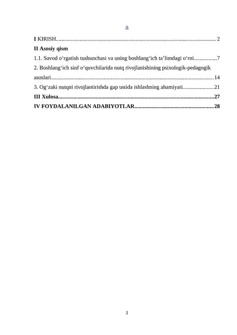 Savod oʻrgatish davrida gap ustida ishlash 2