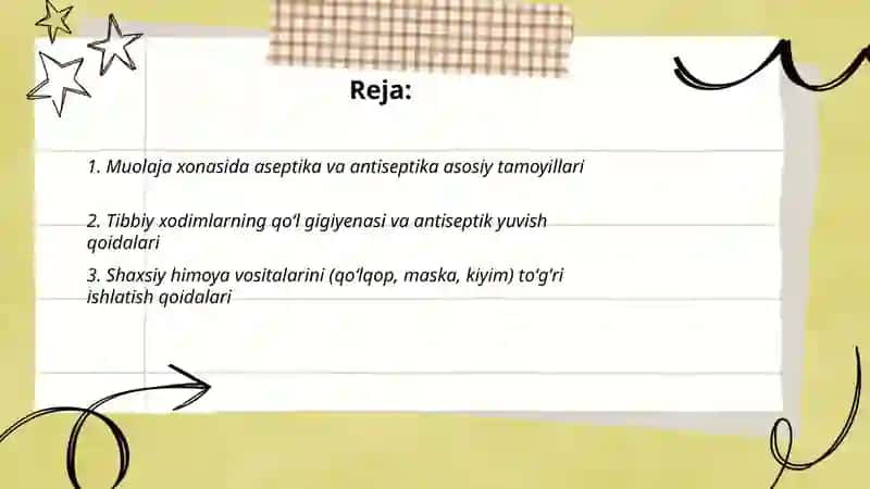 Muolaja xonasida oʻtkaziladigan aseptika va antiseptika qoidalari 2