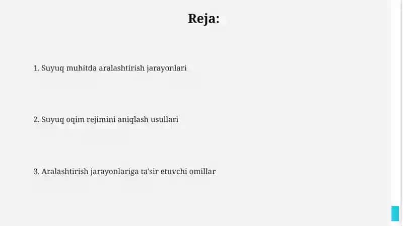 Suyuqlik muhitlarida aralashtirish jarayonlari 2