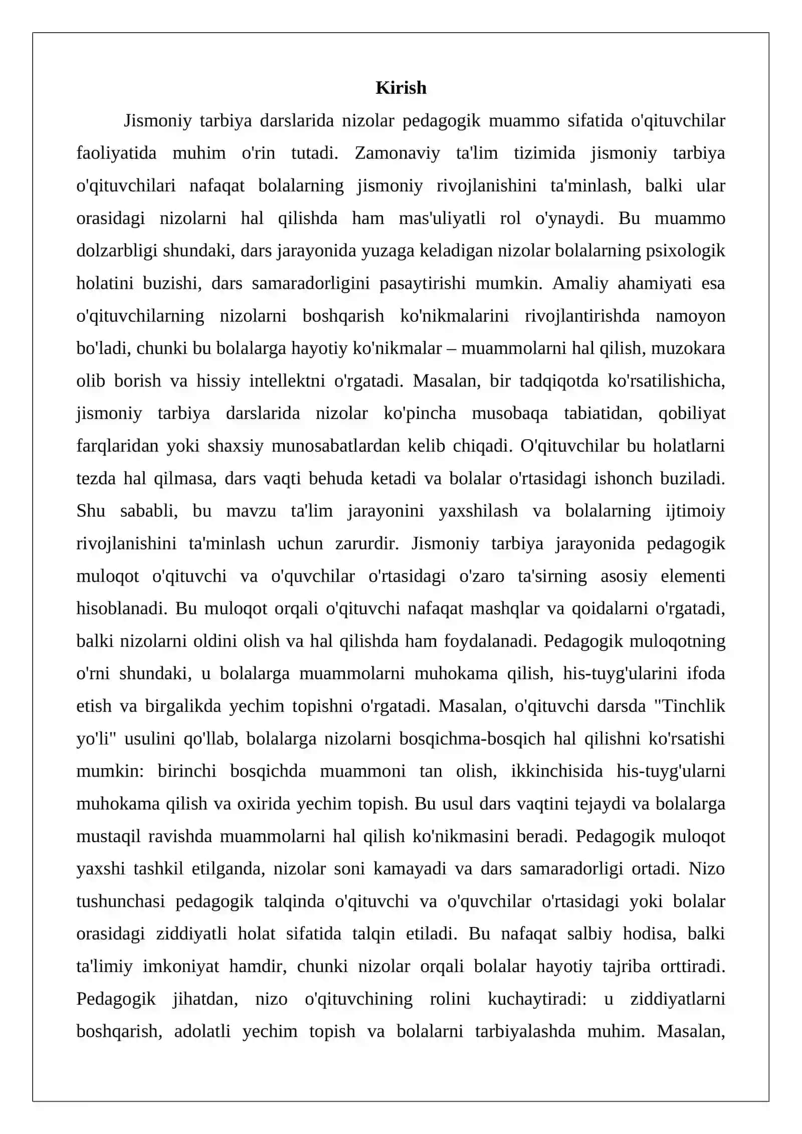 Jismoniy tarbiya o‘qituvchisi faoliyatida nizolar pedagogik muammo sifatida 2