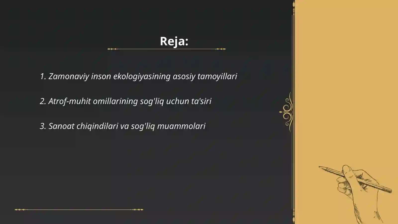 Zamonaviy inson ekologiyasining tibbiyotga oid tomoni Musya 2