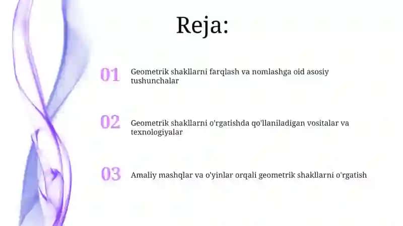 Geometrik figuralarni farqlash va nomini aytishga orgatish 2