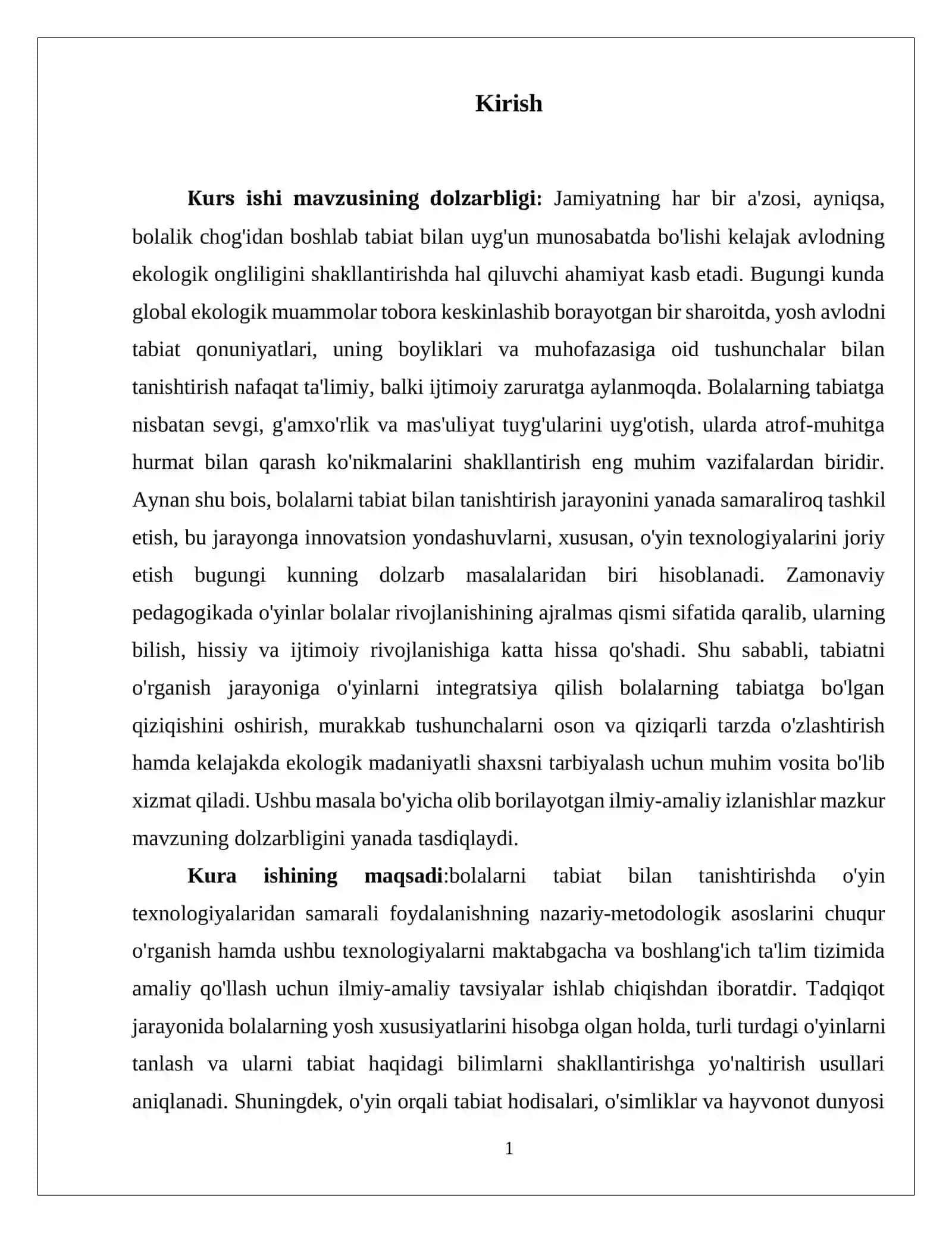 BOLALARNI O'YINLAR ORQALI TABIAT BILAN TANISHTIRISHNING NAZARIY-METODOLOGIK ASOSLARI 2