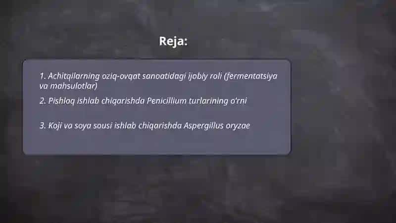 Achitqilarning oziq-ovqat sanoatida oʻrni 2