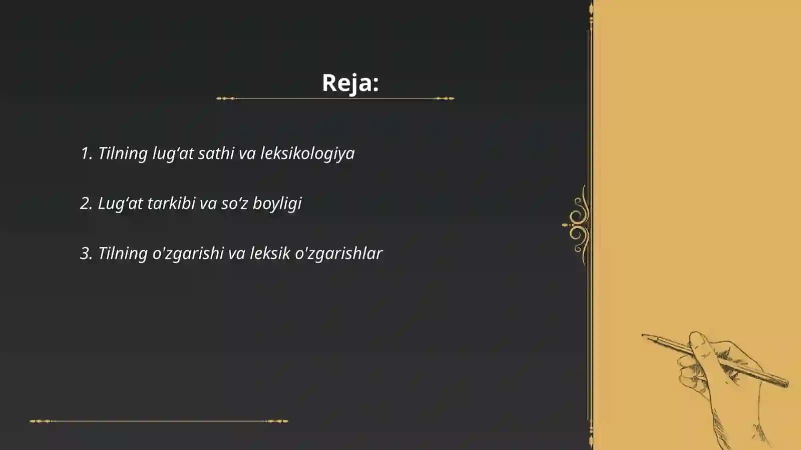 Tilning lugʻat sathi 2