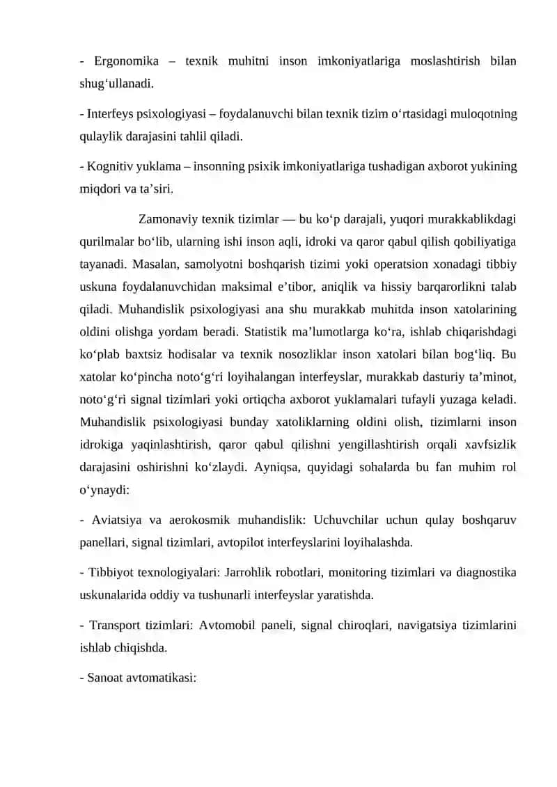 Muhandislik psixologiyasining tamoyillari va metodologik asoslari 2