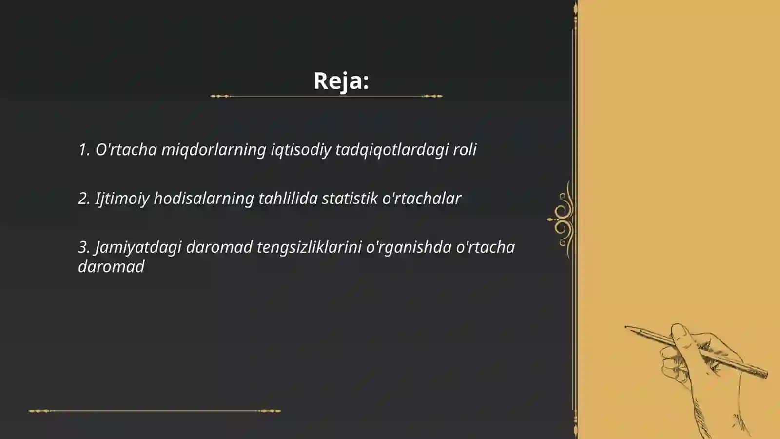 O'rtacha miqdorlarning iqtisodiy tadqiqotlardagi roli 2